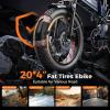 image:imageHeybike Mars 2030 Foldable Electric Bike UL2849 Certified 70Miles Long Range 1400W1800W Peak Motor 32MPH 624WH Removable Battery 204 Fat Tire Ebike for Snow Commute Full SuspensionNavy Blue