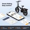 image:imageHeybike Mars 2030 Foldable Electric Bike UL2849 Certified 70Miles Long Range 1400W1800W Peak Motor 32MPH 624WH Removable Battery 204 Fat Tire Ebike for Snow Commute Full SuspensionJet Black