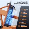 image:imageHeybike Mars 2030 Foldable Electric Bike UL2849 Certified 70Miles Long Range 1400W1800W Peak Motor 32MPH 624WH Removable Battery 204 Fat Tire Ebike for Snow Commute Full SuspensionSunset OrangeFront Basket