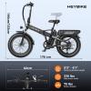 image:imageHeybike Mars 2030 Foldable Electric Bike UL2849 Certified 70Miles Long Range 1400W1800W Peak Motor 32MPH 624WH Removable Battery 204 Fat Tire Ebike for Snow Commute Full SuspensionJet Black