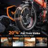 image:imageHeybike Mars 2030 Foldable Electric Bike UL2849 Certified 70Miles Long Range 1400W1800W Peak Motor 32MPH 624WH Removable Battery 204 Fat Tire Ebike for Snow Commute Full SuspensionFlame Orange