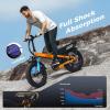 image:imageHeybike Mars 2030 Foldable Electric Bike UL2849 Certified 70Miles Long Range 1400W1800W Peak Motor 32MPH 624WH Removable Battery 204 Fat Tire Ebike for Snow Commute Full SuspensionSunset OrangeFront Basket