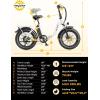 image:imageHeybike Ranger 20 Foldable Electric Bike for Adults 204 Fat Tire Ebike with 1400W Peak Motor 28 MPH Max Speed 600Wh Removable Battery Up to 65 Miles Range Front Suspension StepThru E Bike2 White Combo