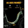 image:imageHeybike Ranger 20 Foldable Electric Bike for Adults 204 Fat Tire Ebike with 1400W Peak Motor 28 MPH Max Speed 600Wh Removable Battery Up to 65 Miles Range Front Suspension StepThru E BikeGreenRear Basket