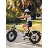 image:imageHeybike Ranger 20 Foldable Electric Bike for Adults 204 Fat Tire Ebike with 1400W Peak Motor 28 MPH Max Speed 600Wh Removable Battery Up to 65 Miles Range Front Suspension StepThru E BikeWhiteFront Basket