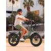 image:imageHeybike Ranger 20 Foldable Electric Bike for Adults 204 Fat Tire Ebike with 1400W Peak Motor 28 MPH Max Speed 600Wh Removable Battery Up to 65 Miles Range Front Suspension StepThru E BikeGreenFront Basket