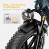 image:imageHeybike Ranger Electric Bike for Adults Peak 1400W Upgraded Motor Ebike 28MPH 20 Fat Tire AllTerrain 600Wh Removable Battery Folding StepThru E Bike with Front Suspension