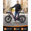 image:imageHeybike Ranger Foldable Electric Bike for Adults 1200W1800W Peak Motor 2832MPH E Bike 5590 Miles Range 20x40 Fat Tire Ebike with Removable Battery Hydraulic Brakes for Snow BeachCommutingRuby Red