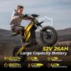 image:imageHeybike Villain Electric Dirt Bike 4160W E Dirt Bike with 52V 26AH Battery 1412 Fat Tire Electric Motorcycle for Teens Max 45MPH Ebike with Reversing FunctionDirtbikeScooter Lemon YellowLemon Yellow