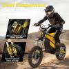image:imageHeybike Villain Electric Dirt Bike 4160W E Dirt Bike with 52V 26AH Battery 1412 Fat Tire Electric Motorcycle for Teens Max 45MPH Ebike with Reversing FunctionDirtbikeScooter Lemon YellowLemon Yellow