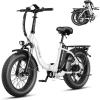image:imageHeybike Ranger 20 Foldable Electric Bike for Adults 204 Fat Tire Ebike with 1400W Peak Motor 28 MPH Max Speed 600Wh Removable Battery Up to 65 Miles Range Front Suspension StepThru E BikeWhite