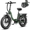 image:imageHeybike Ranger 20 Foldable Electric Bike for Adults1400W Peak Motor 28 MPH 65 Miles Range 204 Fat Tire AllTerrain Ebike 48V 15AH Removable Battery StepThru Electric Bicycle for CommuterGreen