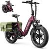 image:imageHeybike Ranger 20x40 Fat Tire Folding Electric Bike for Adults 1200W1800W Peak Motor 2832MPH up to 5590 Miles Range UL2849 Certified Removable Battery for Commute Beach Mountain Snow E BikeDark Red