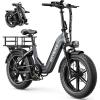 image:imageHeybike Ranger Foldable Electric Bike for Adults 1200W1800W Peak Motor 2832MPH E Bike 5590 Miles Range 20x40 Fat Tire Ebike with Removable Battery Hydraulic Brakes for Snow BeachCommutingMist Gray