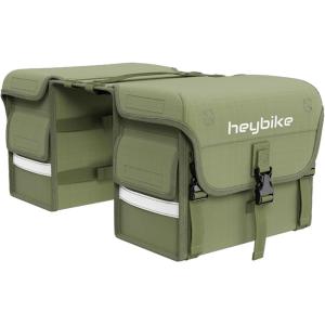 image:imageHeybike Bike Saddlebag Rack Pannier Bag with 2 Large Side Pockets for Electric Bike Green