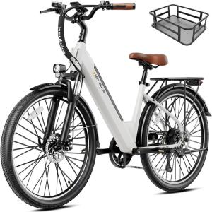 image:imageHeybike Cityscape 20 Electric Bike for Adults with 1200W Motor 468Wh Removable Battery 50Mile 24MPH 26 Electric Commuter Bike7SpeedUL CertifiedIvory white
