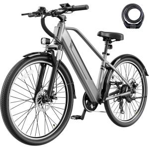 image:imageHeybike Electric Bikes for Adults 26 Ebikes for Men Peak 1200W Adults Electric Bicycle with Removable Battery Front Suspensionsilver gray