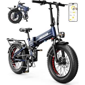 image:imageHeybike Mars 2030 Foldable Electric Bike UL2849 Certified 70Miles Long Range 1400W1800W Peak Motor 32MPH 624WH Removable Battery 204 Fat Tire Ebike for Snow Commute Full SuspensionNavy Blue