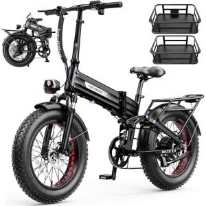 image:imageHeybike Mars 2030 Foldable Electric Bike UL2849 Certified 70Miles Long Range 1400W1800W Peak Motor 32MPH 624WH Removable Battery 204 Fat Tire Ebike for Snow Commute Full SuspensionObsidian