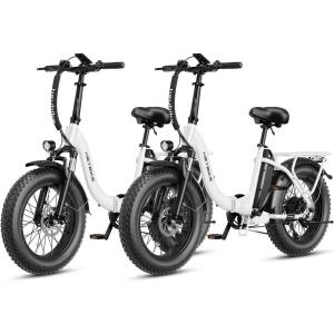 image:imageHeybike Ranger 20 Foldable Electric Bike for Adults 204 Fat Tire Ebike with 1400W Peak Motor 28 MPH Max Speed 600Wh Removable Battery Up to 65 Miles Range Front Suspension StepThru E Bike2 White Combo