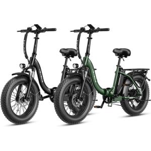 image:imageHeybike Ranger 20 Foldable Electric Bike for Adults 204 Fat Tire Ebike with 1400W Peak Motor 28 MPH Max Speed 600Wh Removable Battery Up to 65 Miles Range Front Suspension StepThru E BikeBlackGreen Combo