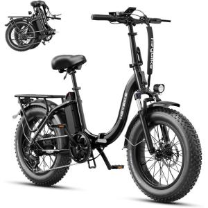 image:imageHeybike Ranger 20 Foldable Electric Bike for Adults 204 Fat Tire Ebike with 1400W Peak Motor 28 MPH Max Speed 600Wh Removable Battery Up to 65 Miles Range Front Suspension StepThru E BikeMidnight Black