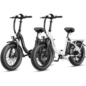 image:imageHeybike Ranger 20 Foldable Electric Bike for Adults 204 Fat Tire Ebike with 1400W Peak Motor 28 MPH Max Speed 600Wh Removable Battery Up to 65 Miles Range Front Suspension StepThru E BikeWhiteBlack Combo