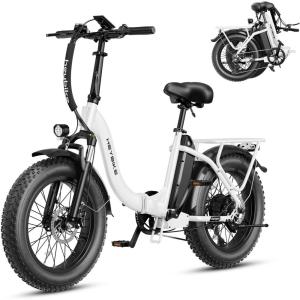 image:imageHeybike Ranger 20 Foldable Electric Bike for Adults1400W Peak Motor 28 MPH 65 Miles Range 204 Fat Tire AllTerrain Ebike 48V 15AH Removable Battery StepThru Electric Bicycle for CommuterWhite