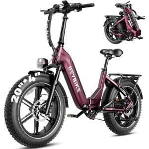 image:imageHeybike Ranger 20x40 Fat Tire Folding Electric Bike for Adults 1200W1800W Peak Motor 2832MPH up to 5590 Miles Range UL2849 Certified Removable Battery for Commute Beach Mountain Snow E BikeRed