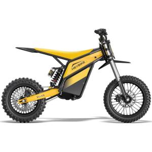image:imageHeybike Villain Electric Dirt Bike 4160W E Dirt Bike with 52V 26AH Battery 1412 Fat Tire Electric Motorcycle for Teens Max 45MPH Ebike with Reversing FunctionSet of 2 Black2Sunflower Yellow