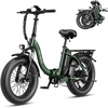 image:imageHeybike Ranger 20 Foldable Electric Bike for Adults1400W Peak Motor 28 MPH 65 Miles Range 204 Fat Tire AllTerrain Ebike 48V 15AH Removable Battery StepThru Electric Bicycle for CommuterForest Green