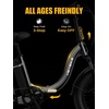 image:imageHeybike Ranger 20 Foldable Electric Bike for Adults 204 Fat Tire Ebike with 1400W Peak Motor 28 MPH Max Speed 600Wh Removable Battery Up to 65 Miles Range Front Suspension StepThru E Bike2 Black Combo