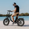 image:imageHeybike Ranger 20 Foldable Electric Bike for Adults 204 Fat Tire Ebike with 1400W Peak Motor 28 MPH Max Speed 600Wh Removable Battery Up to 65 Miles Range Front Suspension StepThru E BikeBlackFront  Rear Baskets