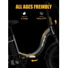 image:imageHeybike Ranger 20 Foldable Electric Bike for Adults 204 Fat Tire Ebike with 1400W Peak Motor 28 MPH Max Speed 600Wh Removable Battery Up to 65 Miles Range Front Suspension StepThru E BikeBlackFront  Rear Baskets