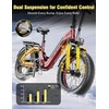 image:imageHeybike Ranger 30 Pro Foldable Electric Bike 90Miles Long Range 1200W Peak Motor 28MPH 720WH Removable Battery NFC Unlock 204 Fat Tire StepThru Ebike Urban Ruby Red