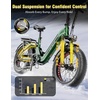 image:imageHeybike Ranger 30 Pro Foldable Electric Bike 90Miles Long Range 1200W Peak Motor 28MPH 720WH Removable Battery NFC Unlock 204 Fat Tire StepThru Ebike Urban Forest Green