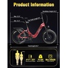 image:imageHeybike Ranger 30 Pro Foldable Electric Bike 90Miles Long Range 1200W Peak Motor 28MPH 720WH Removable Battery NFC Unlock 204 Fat Tire StepThru Ebike Urban Ruby Red