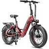 image:imageHeybike Ranger 30 Pro Foldable Electric Bike 90Miles Long Range 1200W Peak Motor 28MPH 720WH Removable Battery NFC Unlock 204 Fat Tire StepThru Ebike Urban Ruby Red