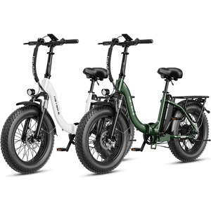 image:imageHeybike Ranger 20 Foldable Electric Bike for Adults 204 Fat Tire Ebike with 1400W Peak Motor 28 MPH Max Speed 600Wh Removable Battery Up to 65 Miles Range Front Suspension StepThru E BikeGreenWhite Combo