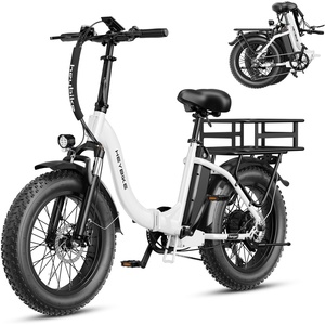 image:imageHeybike Ranger 20 Foldable Electric Bike for Adults 204 Fat Tire Ebike with 1400W Peak Motor 28 MPH Max Speed 600Wh Removable Battery Up to 65 Miles Range Front Suspension StepThru E BikeWhiteRear Basket