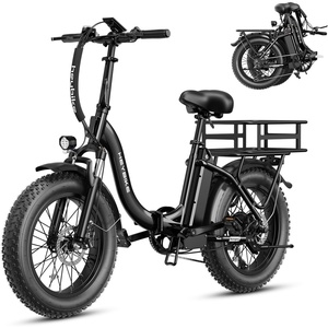 image:imageHeybike Ranger 20 Foldable Electric Bike for Adults 204 Fat Tire Ebike with 1400W Peak Motor 28 MPH Max Speed 600Wh Removable Battery Up to 65 Miles Range Front Suspension StepThru E BikeBlackRear Basket