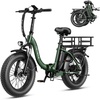 image:imageHeybike Ranger 20 Folding Electric Bike for Adults 1400W Peak Motor EbikeDeep Green