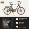image:imageHeybike Cityscape Electric Bike 350WPeak 500W Electric City Cruiser Bicycle Up to 40 Miles 23MPH Removable Battery 7Speed and Dual Shock Absorber 26 Electric Commuter Bike for Adults