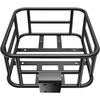 image:imageHeybike Bicycle Front Basket Carrier Black Metal Front Rack Basket with BoltOn Mount Plate Utility Cargo Holder for City Bikes Commuter Bikes